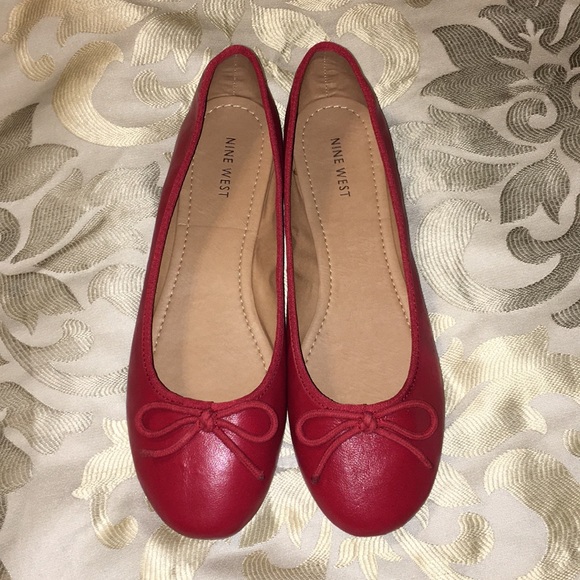 nine west red flats